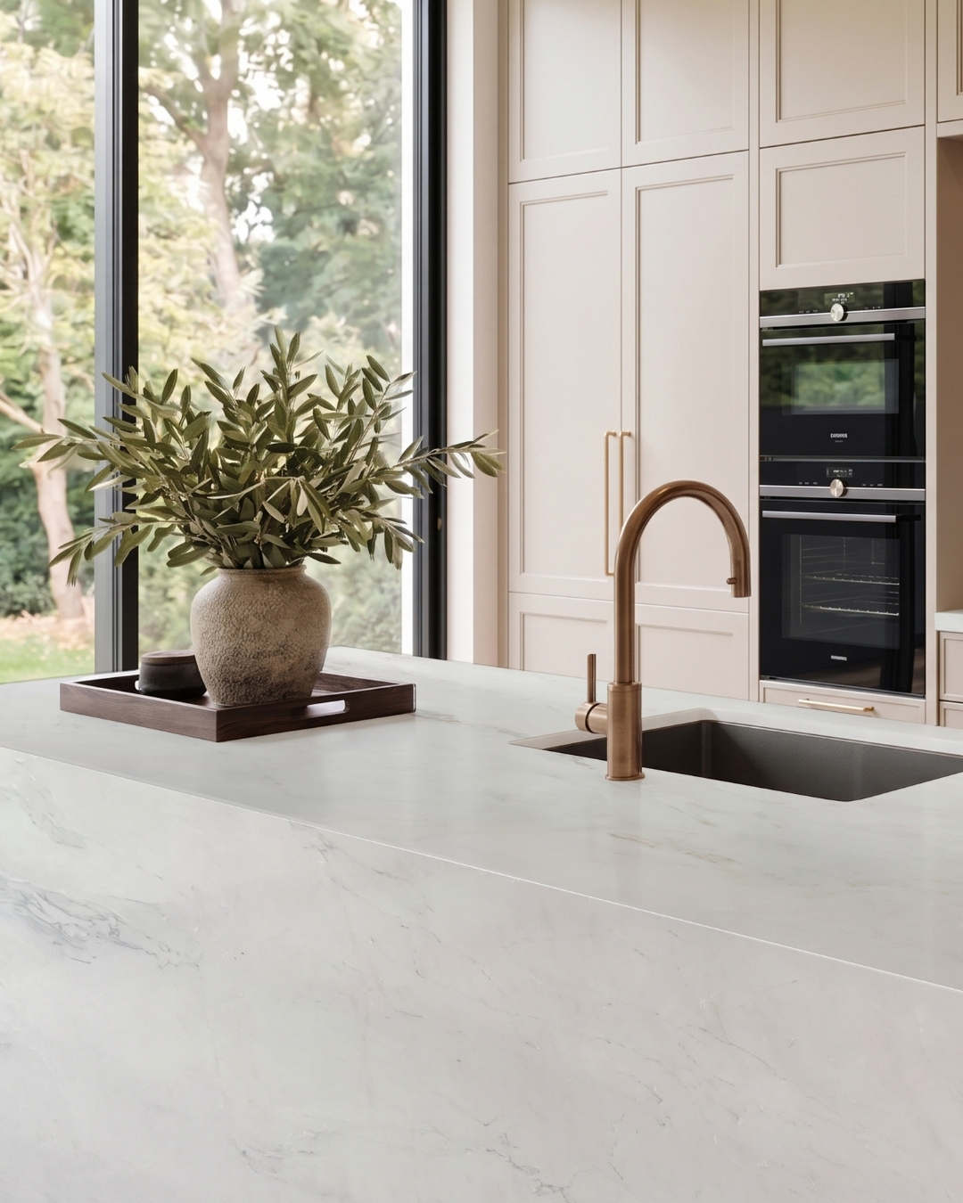 Luxury White Kitchen White Marble Ice White Marble