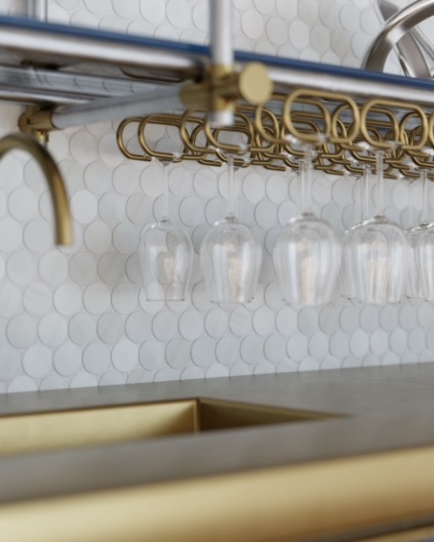Dolomite dots kitchen backsplash luxury bathroom