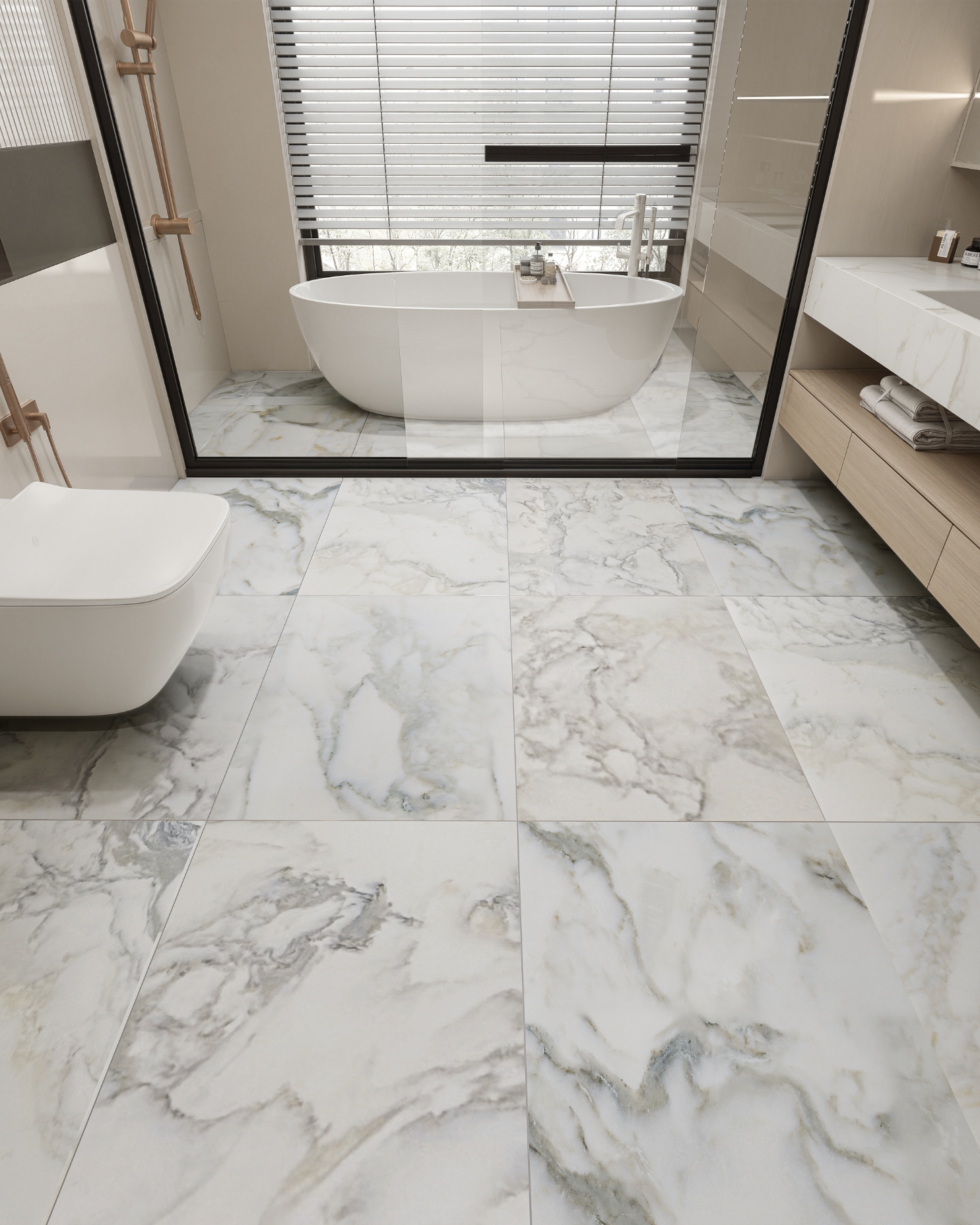 Calacatta Oliva Bathroom Natural Stone Bathroom Luxury Shower Interior Design