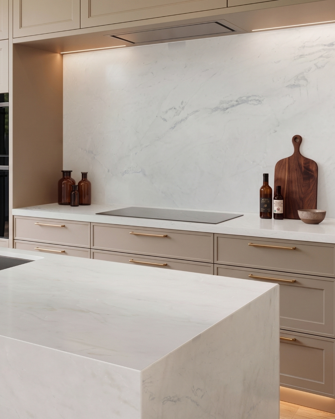Luxury White Kitchen White Marble Ice White Marble