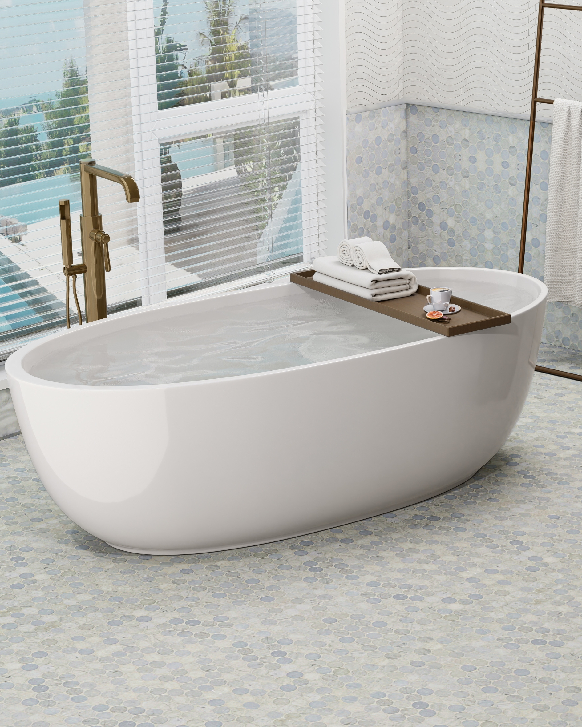 Capri Blue Bathroom Floor Mosaic Floor Luxury Bathroom