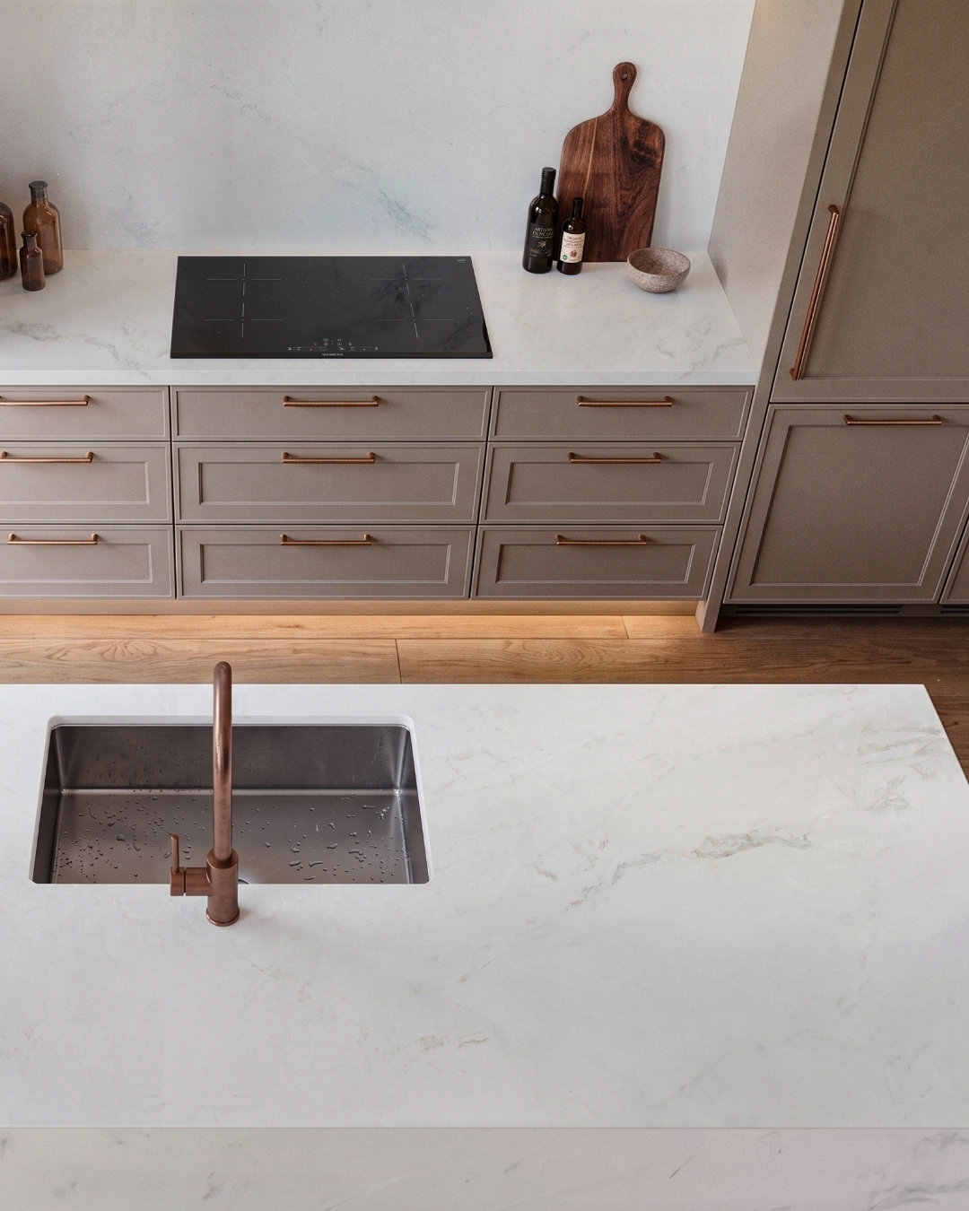 Luxury White Kitchen White Marble Ice White Marble