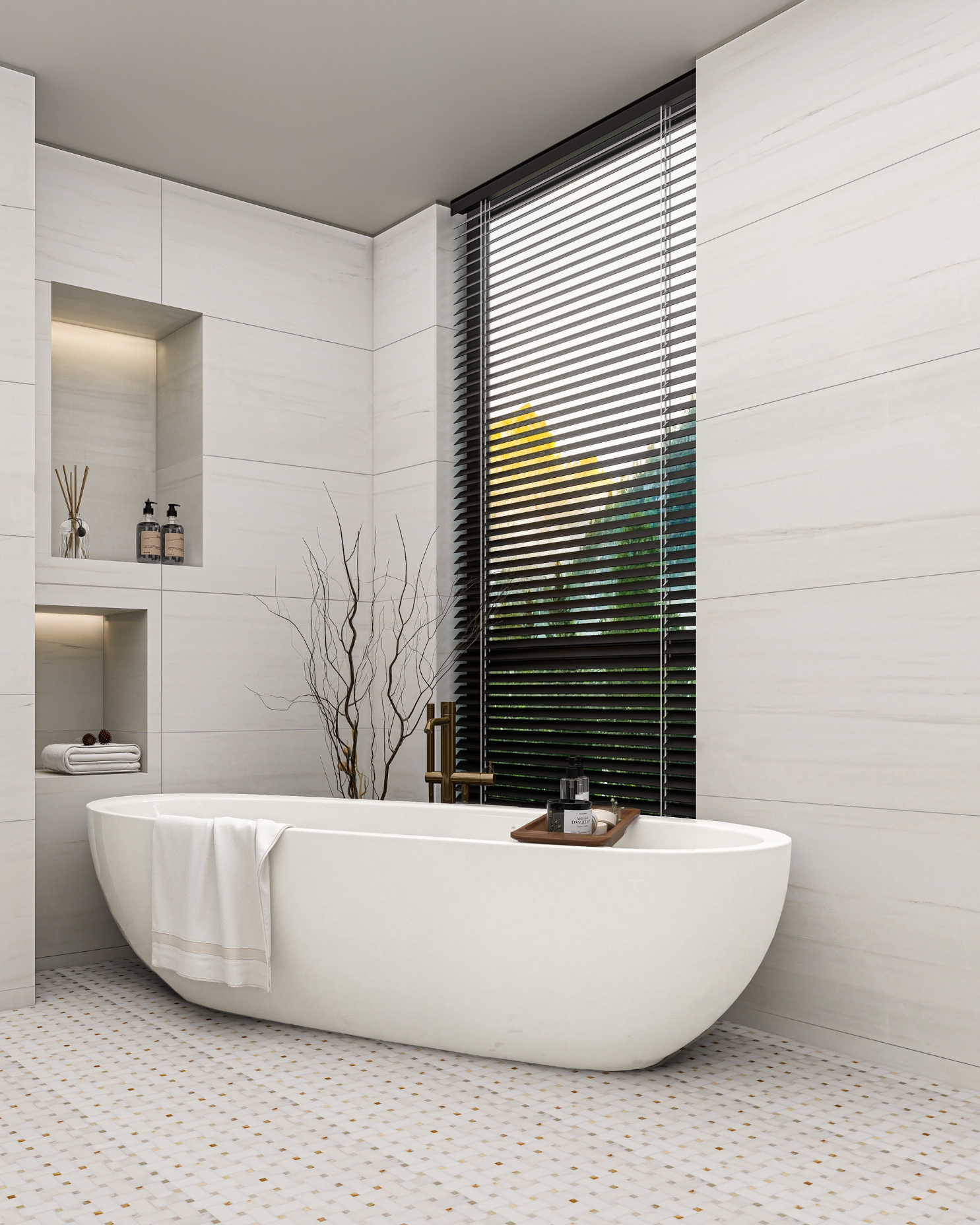 Dolomite Shower White Marble Bathroom Shower