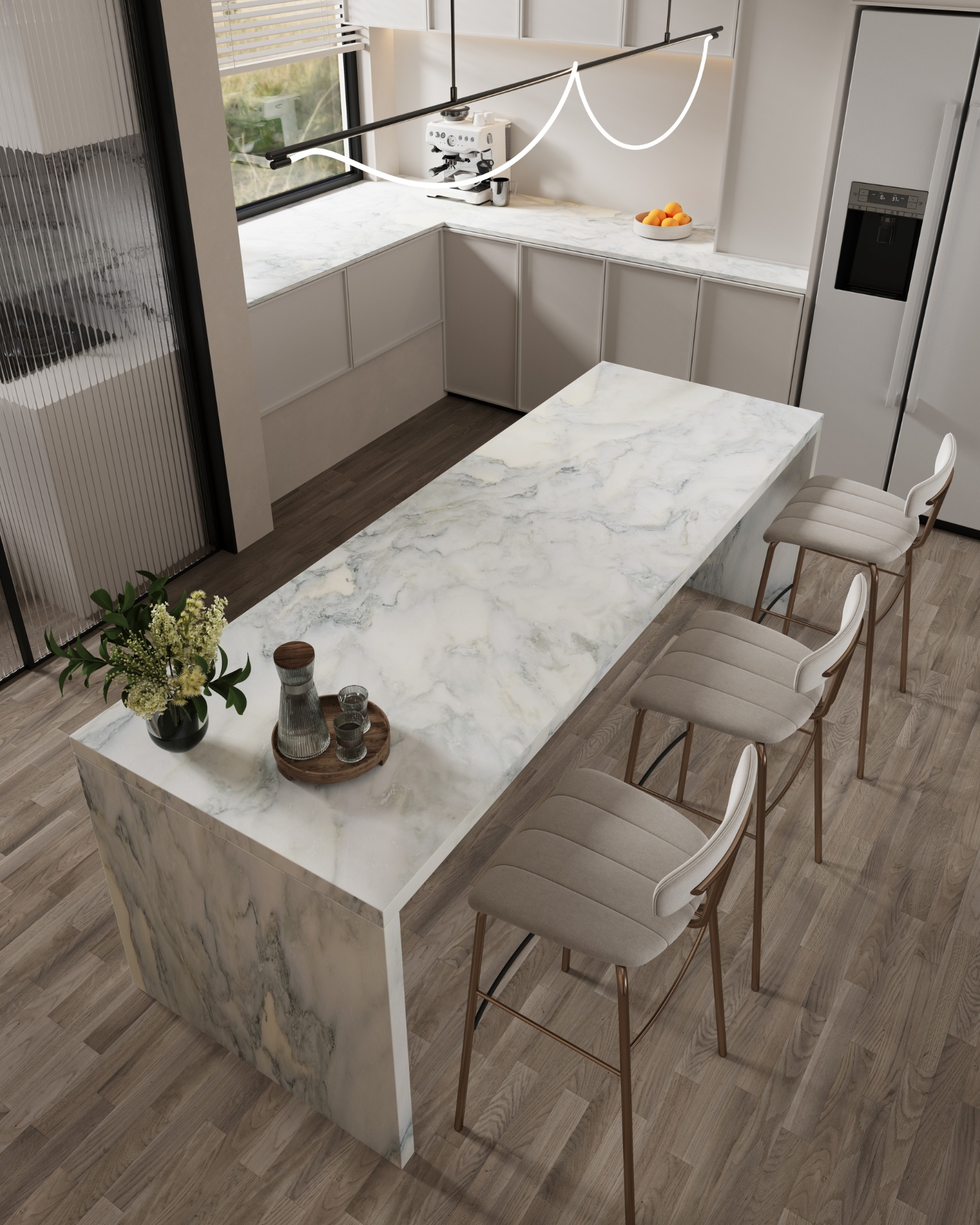 Calacatta Oliva Kitchen Island Natural Stone Bathroom Luxury Kitchen Interior Design