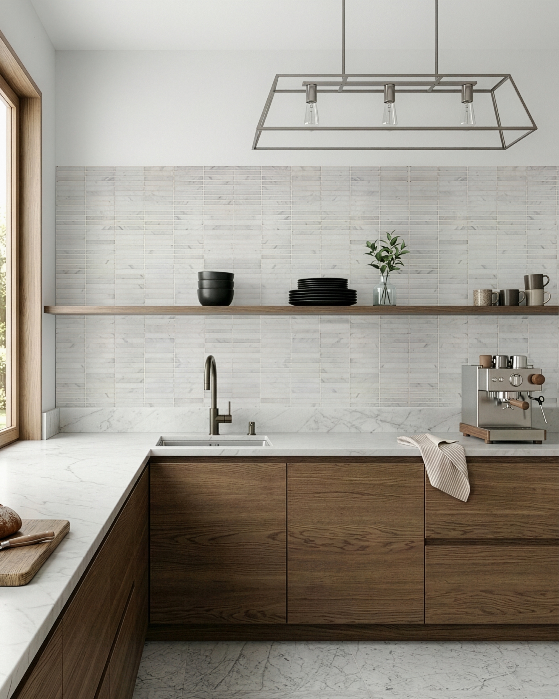 Dynasty White Mini Bars Kitchen Backsplash Luxury kitchen