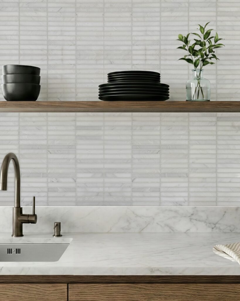 Dynasty White Mini Bars Kitchen Backsplash Luxury kitchen