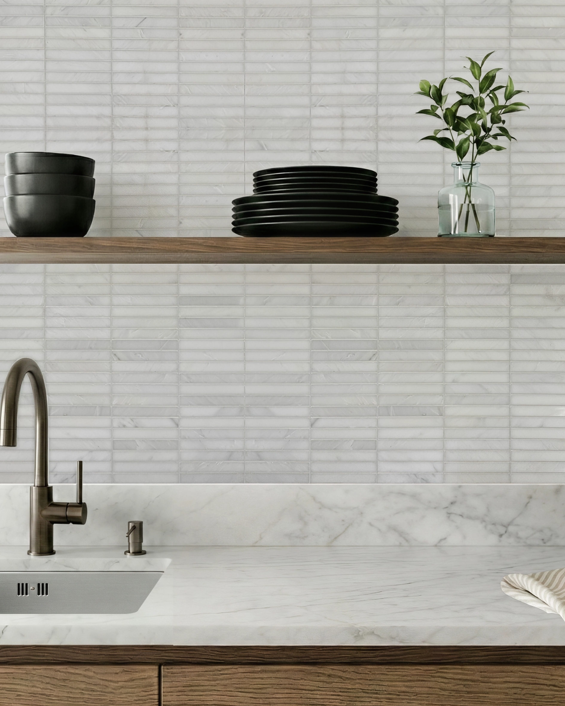 Dynasty White Mini Bars Kitchen Backsplash Luxury kitchen