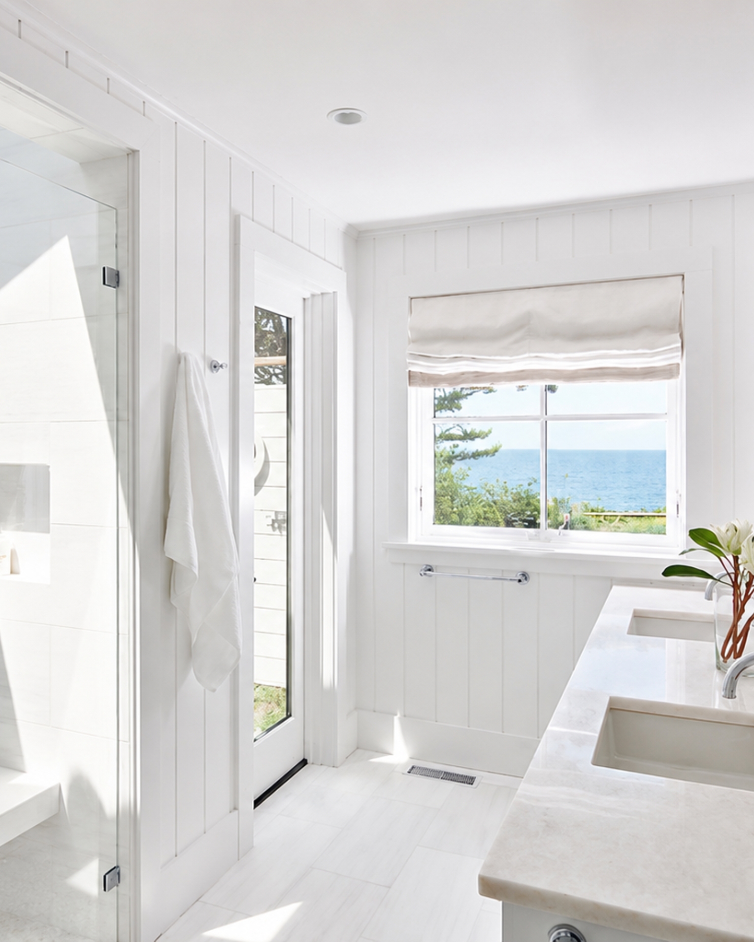 Dolomite Shower White Marble Bathroom Shower