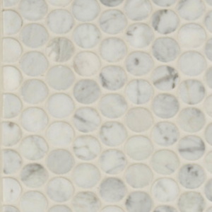 Penny Round - Bianco Carrara Honed