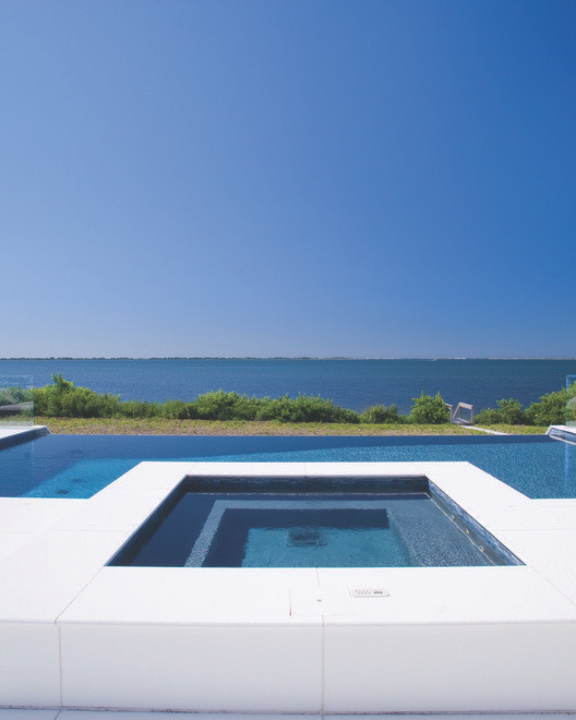 Ourdoor pool marble luxury pool modern white stone