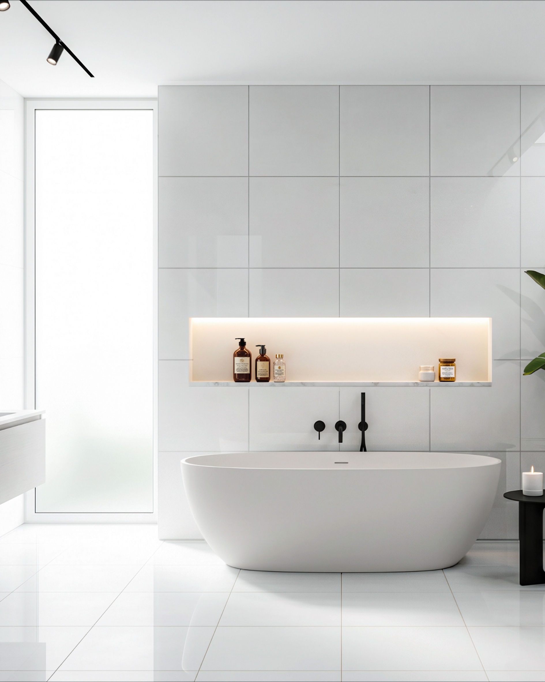 Glass thassos white luxury bathroom marble