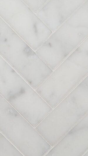 Herringbone - Bianco Carrara - Honed