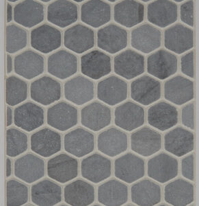 Hexagon 1" - Bardiglio Tumbled