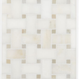 Basketweave - Calacatta Oliva | White Onyx NO Rust