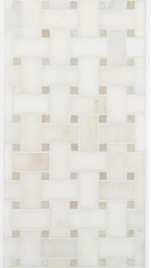 Basketweave - Calacatta Oliva | White Onyx NO Rust