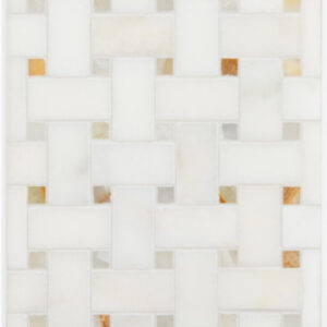 Basketweave - Calacatta Oliva | White Onyx With Rust