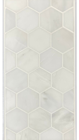 2" Hexagon Board - Dynasty White - Honed