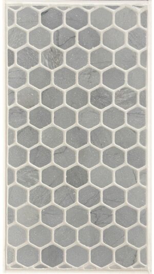 1" Hexagon Board - Bardiglio - Tumbled