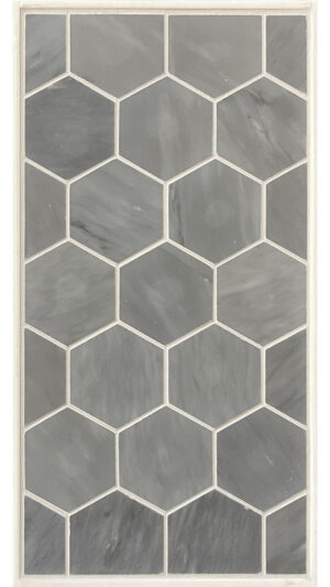 2" Hexagon Board - Bardiglio - Honed