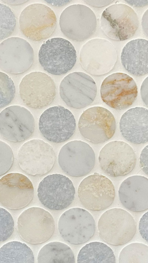 1" Dots - Azul Cielo | Carrara | Calacatta