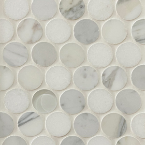 1" Dots - Bianco Carrara | White Glass Statuary | Statuary