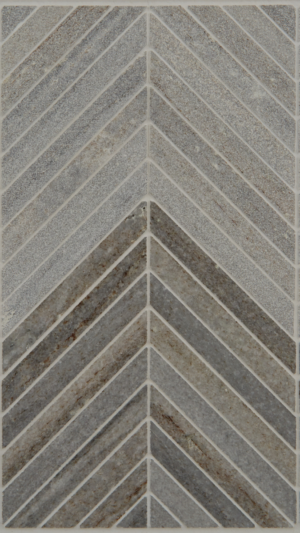 Chevron - Blue Velvet - Polished & Sandblasted
