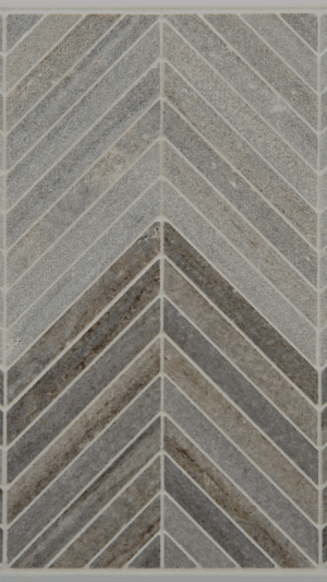 Blue Velvet Chevron Board - Polished (top) Sandblasted/Lightly Brushed (bottom)