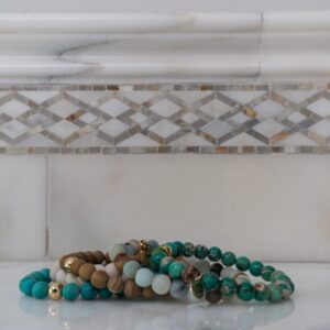 Trellis Border - Calacatta Oliva White Onyx