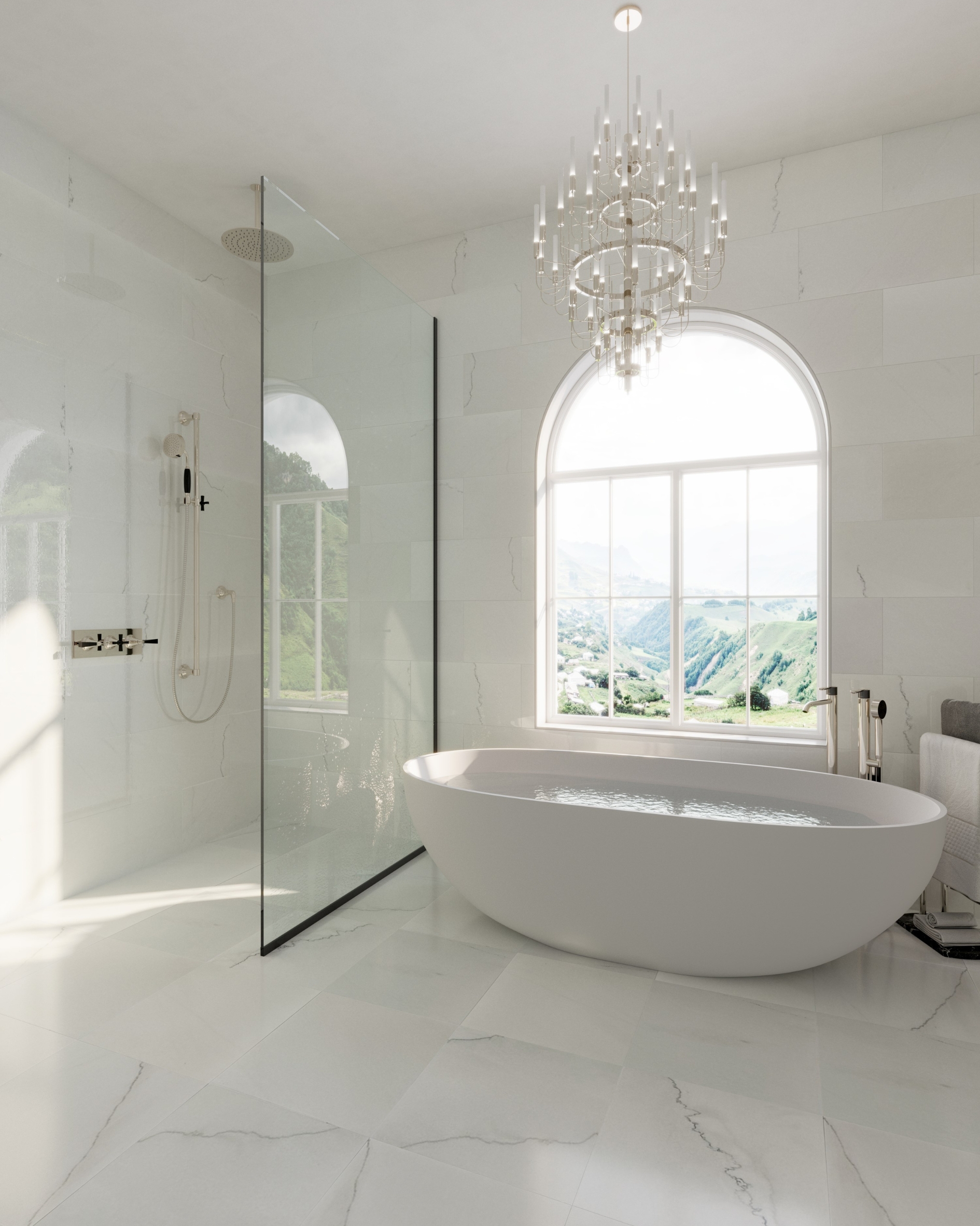 Statuario Colorado Luxury Bathroom White Marble