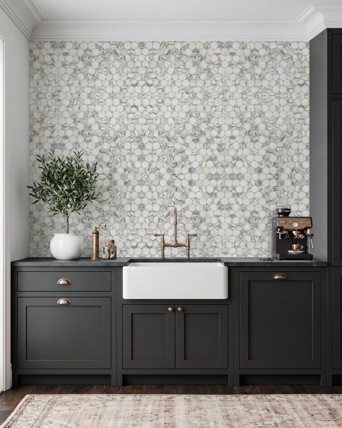 2" Dots - Arabescato Honed