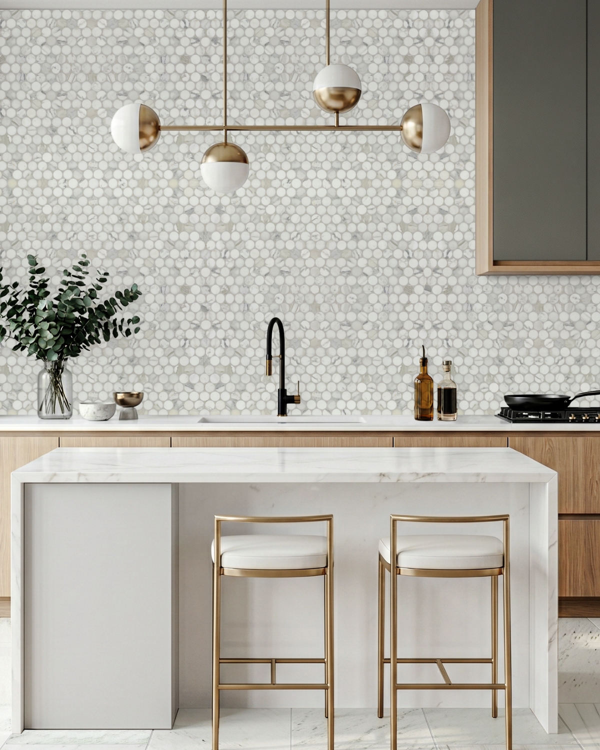 2" Dots - Calacatta Gold