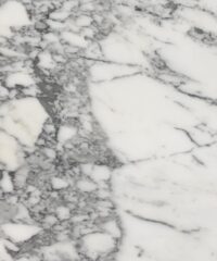 Arabescato marble with white background and bold gray veining and movement