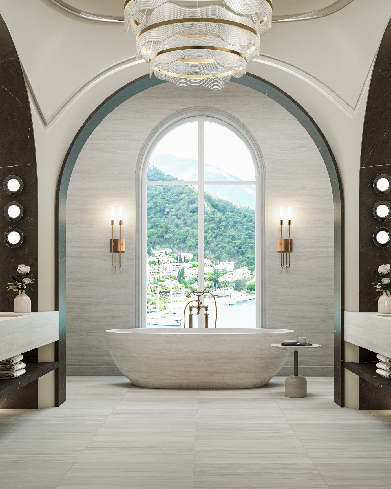 Nestos White Bathroom Luxury White Marble Bathroom