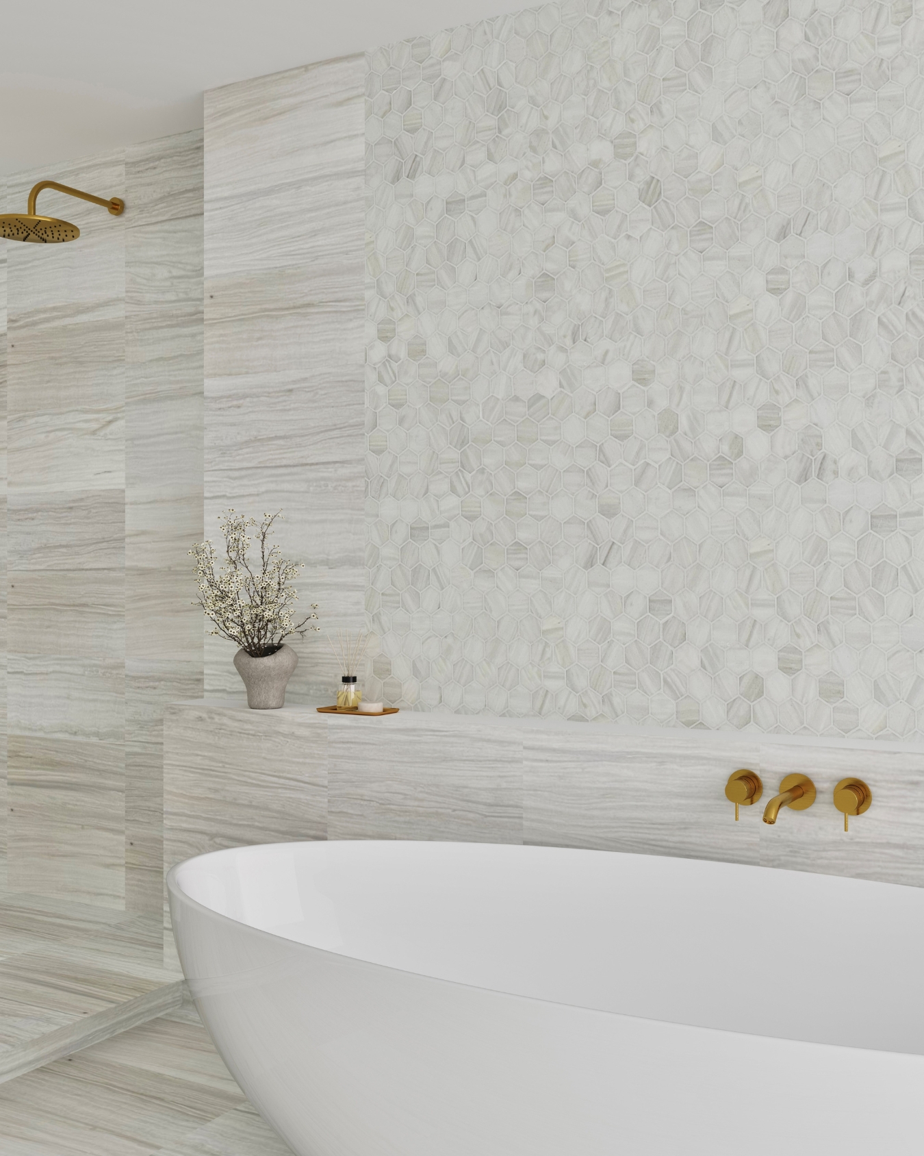 Nestos White Bathroom Luxury White Marble Bathroom