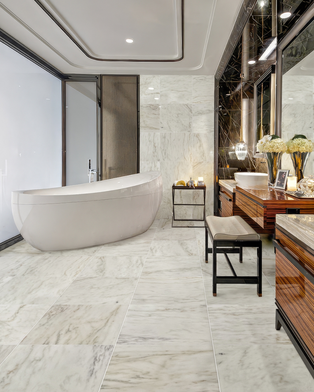 Imperial Danby Bathroom Luxury Bathroom White Marble Tile