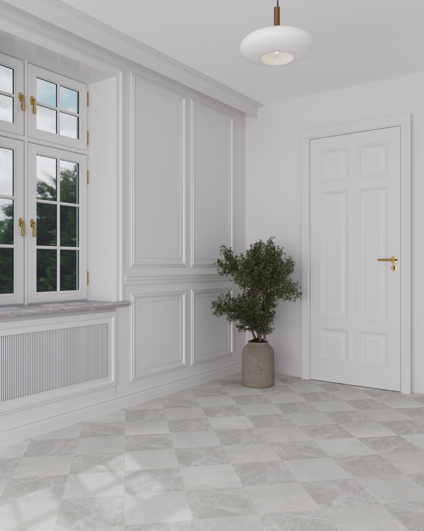 Spider Grey Checkerboard Luxury Entryway Gray Marble