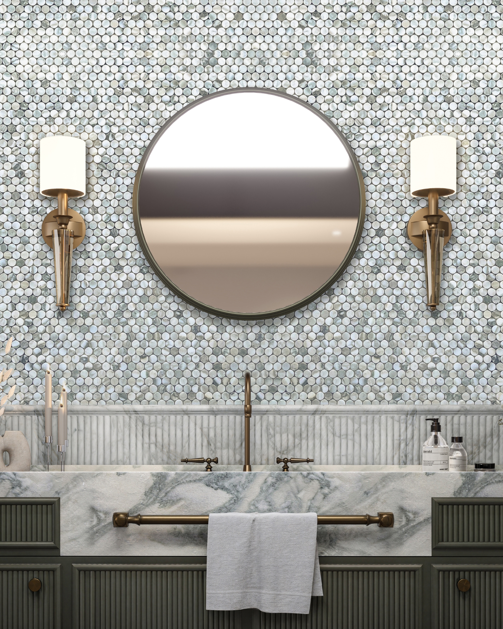 Calacatta Verde Bathroom Natural Stone Luxury New Jersey Marble Tile