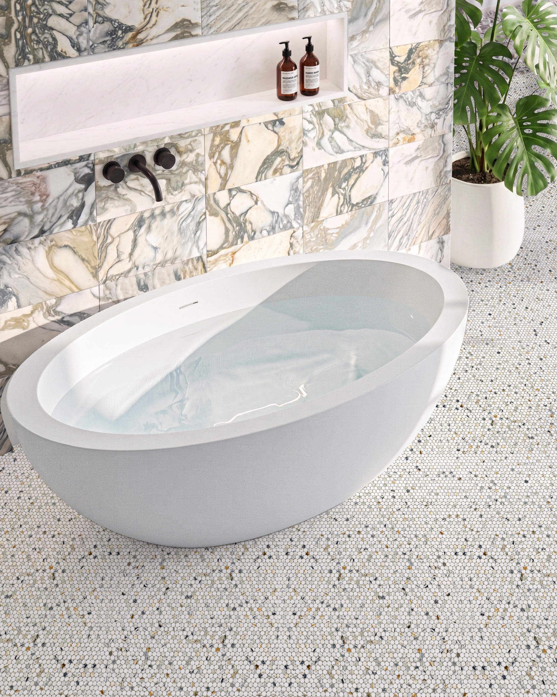 Calacatta Verde Gold Bathroom Luxury Natural Stone Bathroom Marble Tile