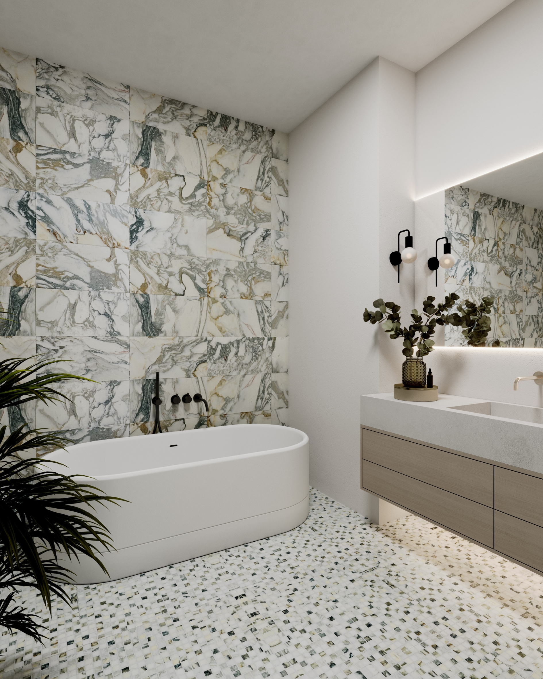 Calacatta Verde Gold Stone Luxury Stone Bathroom