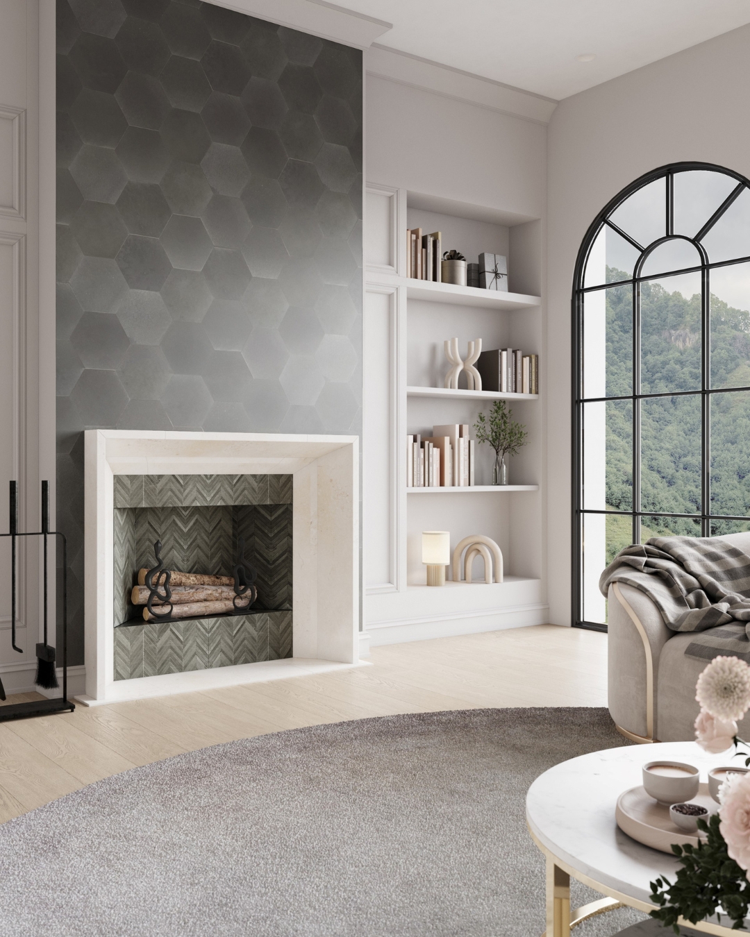Basalt Living Room Fireplace