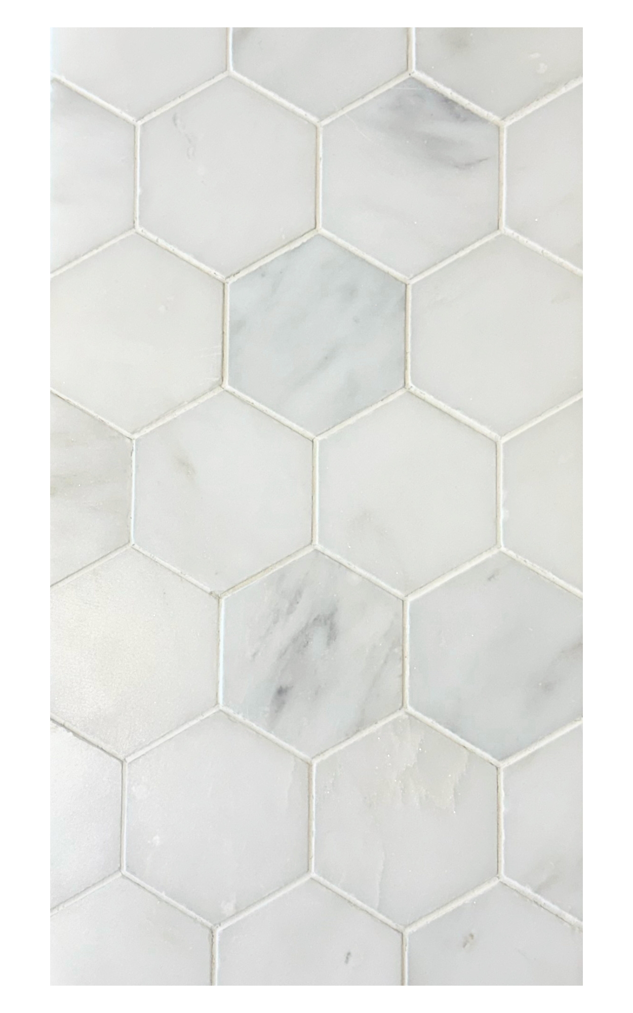 2” Hexagon - Dynasty White - Honed