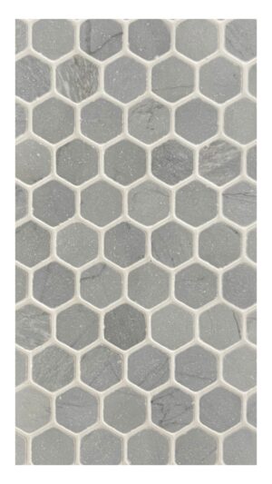 1″ Hexagon – Bardiglio – Tumbled