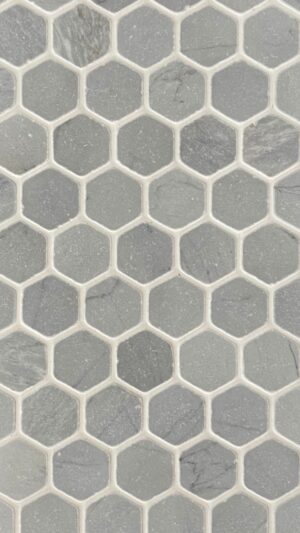 1" Hexagon - Bardiglio - Tumbled