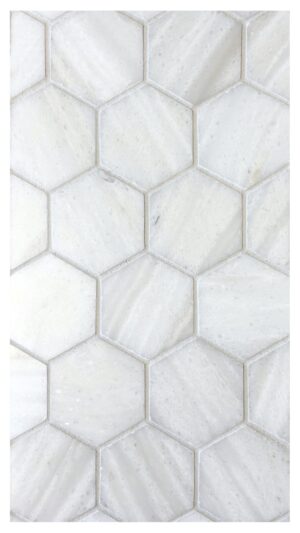 2" Hexagon - Nestos White - Honed